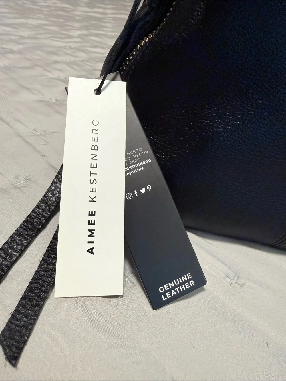 Aimee Kestenberg Bali Black Leather Backpack Purse